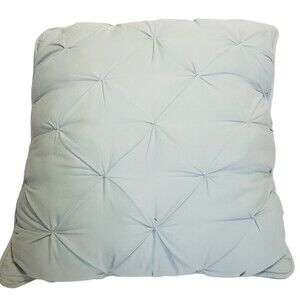 Pintuck Throw Pillow Decorative 16 X 16 inches Pale Green Cotton Cover Poly Fill